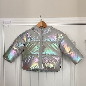 GAP Kids Shimmering Silver Puffer Jacket